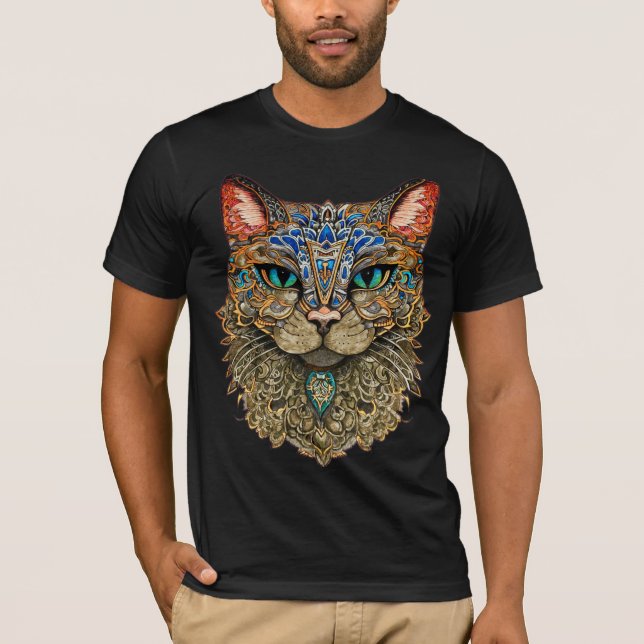 Unique Cat Mandala T-Shirt for Cat Lovers! (Devant)