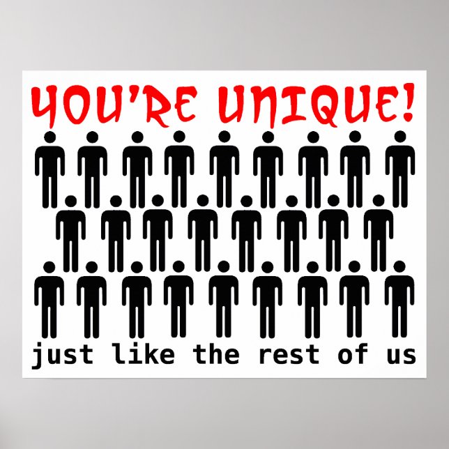 Unique Comme Nous Drôle Poster (Devant)