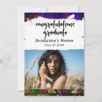 Unique couleur Motif Photo Grad Faire-part