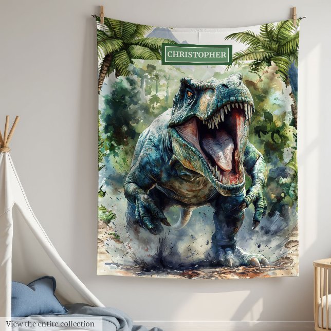 Unique Couverture Dinosaure Nom personnalisé Perso (Unique Dinosaur Blanket Custom Name Personalized Boys)