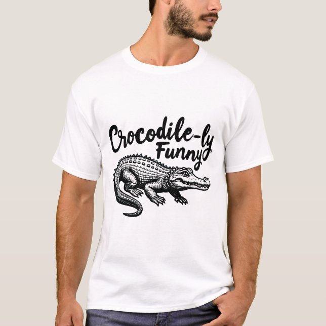 Unique Crocodile T-Shirt fun Graphisme (Devant)