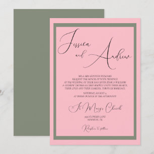 Unique Dusty Rose & Sage Faire-part de mariage