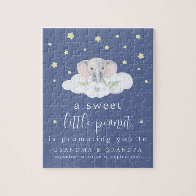 Unique Faire-part de grossesse Puzzle bleu (Vertical)