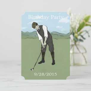 Unique Golf Art Anniversaire des invitations