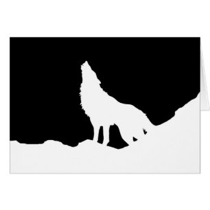 Unique Noir & Blanc Pop Art Wolf Silhouette