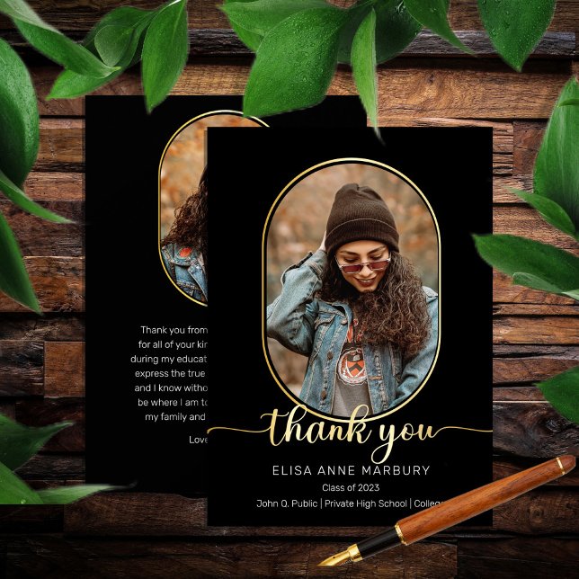 Unique Oblong 2 Photo Collage Merci de graduation (Créateur téléchargé)