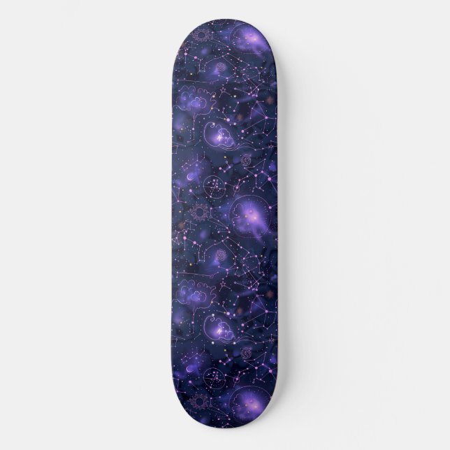 Unique Purple Astrologie Design Skateboard (Recto)