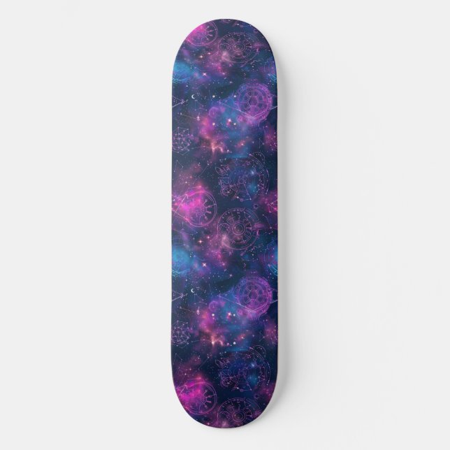 Unique Purple Astrologie Design Skateboard (Recto)