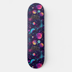Unique Retro 80s Astrology Design Skateboard