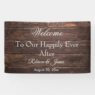 Unique Rustique Happy Jamais Après Bannière Mariag