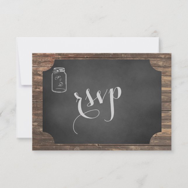 Unique Rustique Mason Jar Mariage RSVP (Devant)