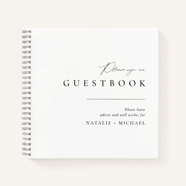 Unique Simple Minimal Élégant Mariage Livre d'invi (Devant)