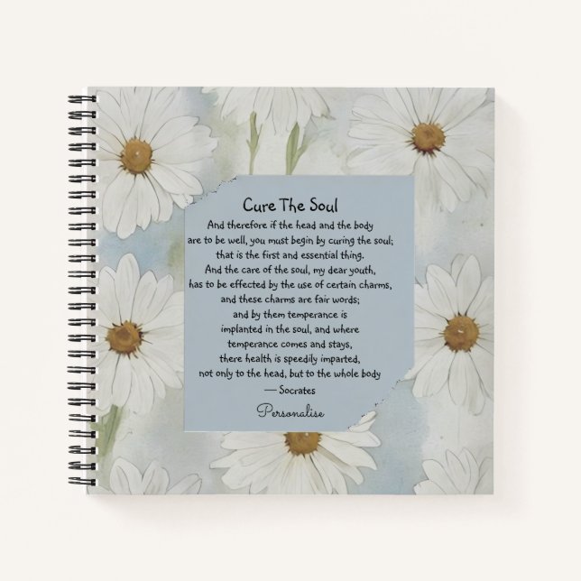 Unique Socrates Soul Health Citation Daisy Journal (Devant)