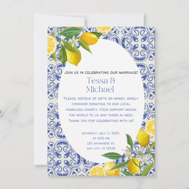 Unique Wedding Invitation Design for a Charitable  (Devant)