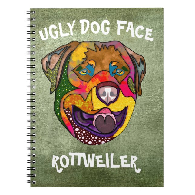 UniqueRottweiler, laide Carnet visage chien (Devant)