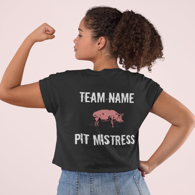 Unisex Custom BBQ Team Pit Mistress t-shirt (Créateur téléchargé)