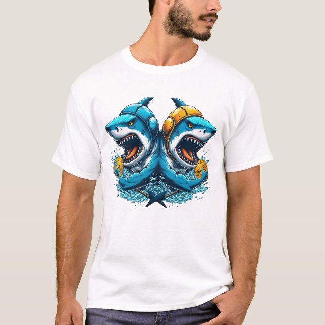 Unisex / Homme Sharks Water Polo TShirt (Devant)