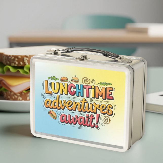 Unisex Metal Lunch Box with Trendy Graphic  (Créateur téléchargé)