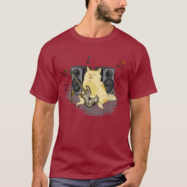 Unisex Rock n Roll Kitty T-Shirt (Devant)