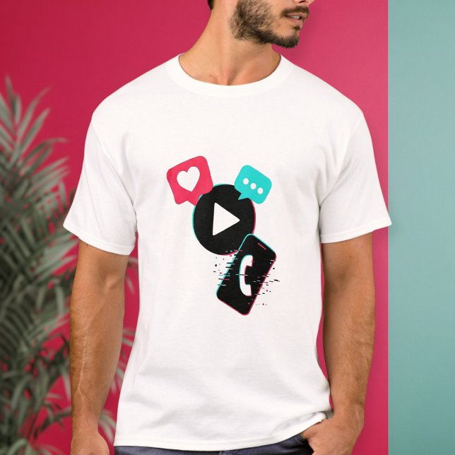 Unisex Social Logo Print T-Shirt for TikTokers  (Créateur téléchargé)