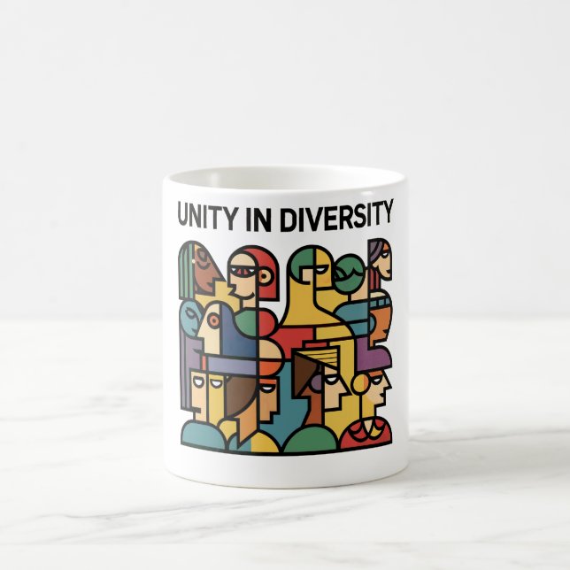 Unité dans la diversité - Mug arc-en-ciel géométri (Centre)