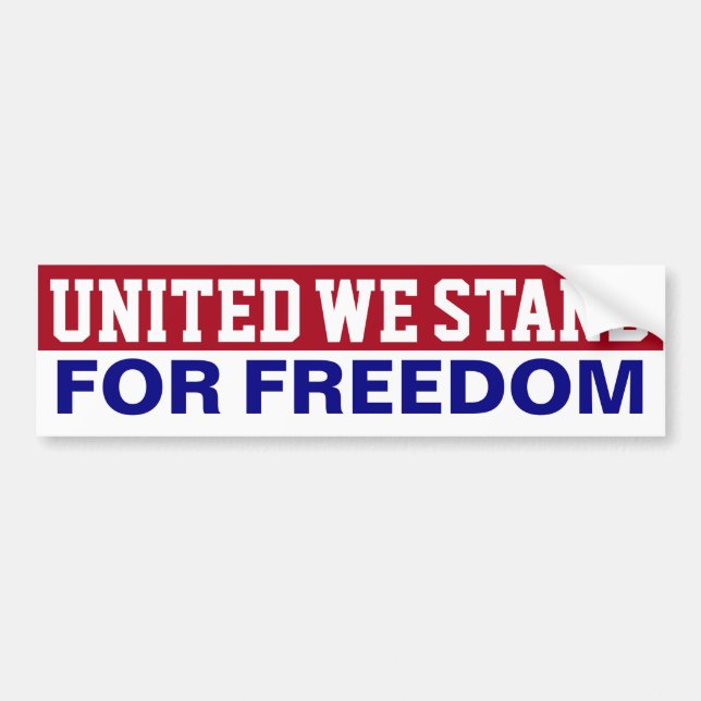 United We stand For Freedom Bumper Sticker (Devant)