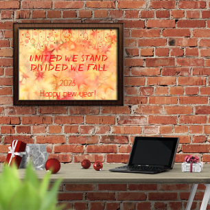 United we stand happy new year poster