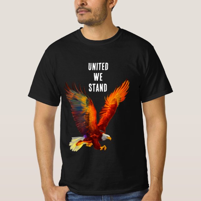 United We stand Patriotic Eagle T-Shirt (Devant)