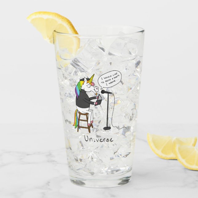 Univers Licorne Lecture de Poésie Tasse en Verre D (Devant glace)