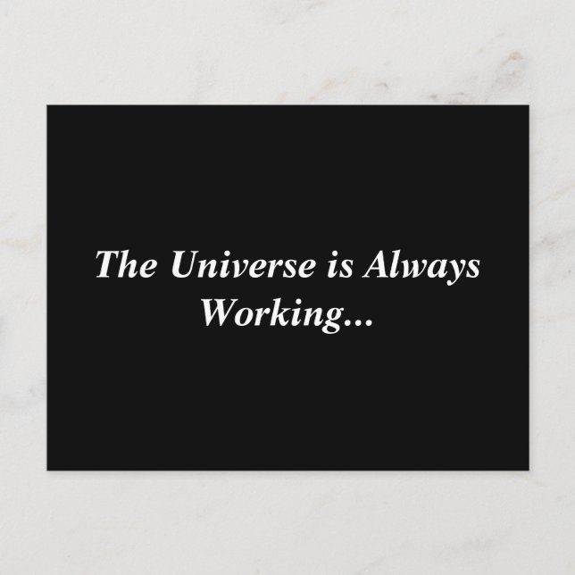 Universe fonctionne toujours Carte postale (Devant)