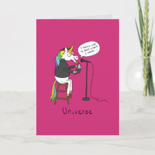 Universe - Funny Unicorn Poetry Carte de voeux