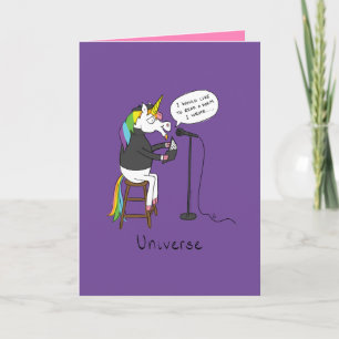 Universe - Funny Unicorn Poetry Carte de voeux
