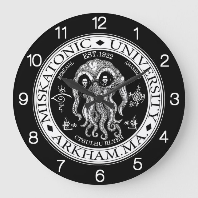 Université Miskatonic CTHULHU HP LOVECRAFT HORLOGE (Recto)