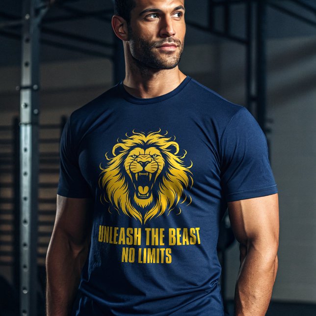 Unleash The Beast Lion Gym T-Shirt – Savage Alpha  (Créateur téléchargé)