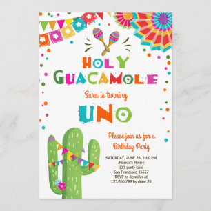 Uno Fiesta Première invitation anniversaire Cactus