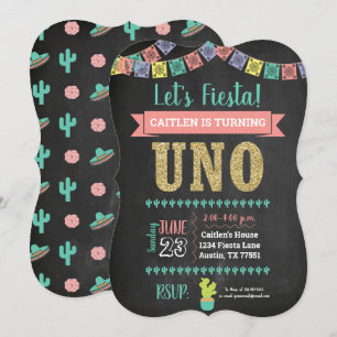 Uno Premier Anniversaire Chalkboard Invitation Gir