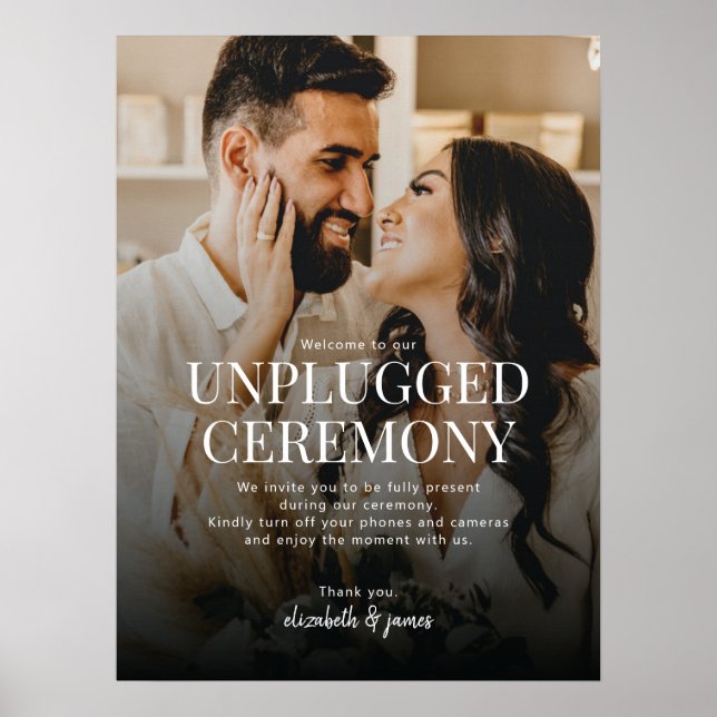 Unplugged Ceremony Photo Mariage Affiche de bienve (Devant)