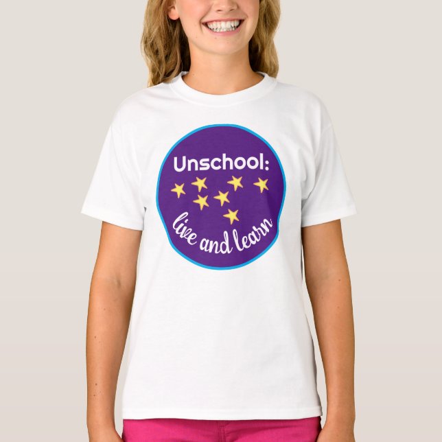 Unschool Live and Learn Girl's T-shirt (Devant)