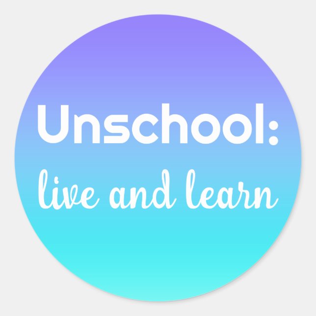 Unschool Live and Learn Turquoise Purple Stickers (Devant)