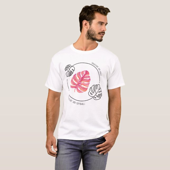 Unwavering Monstera: Strong & Bold T-shirt (Devant entier)