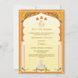 Upanayanm Invitation Card, Thread Ceremony Card