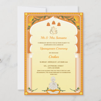 Upanayanm Invitation Card, Thread Ceremony Card