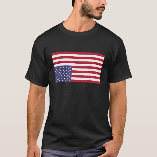 Updown American Flag US en T-shirt de détresse (Devant)