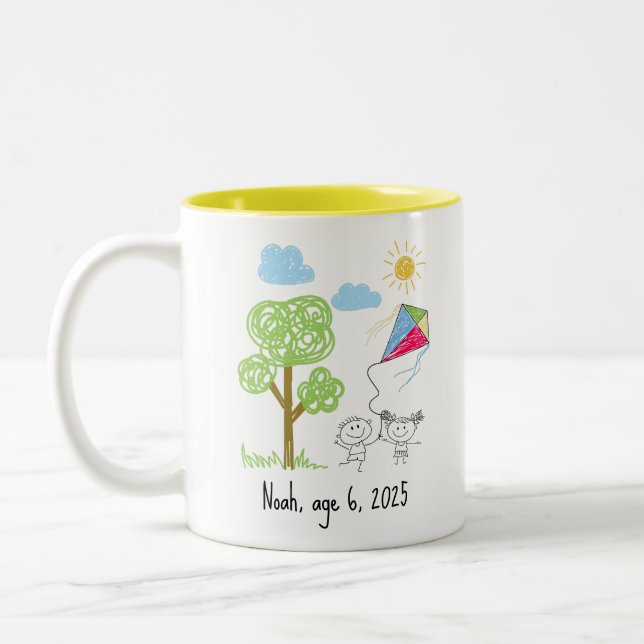 Upload Childs Drawing Turn Kids Artwork to Mug (Gauche)