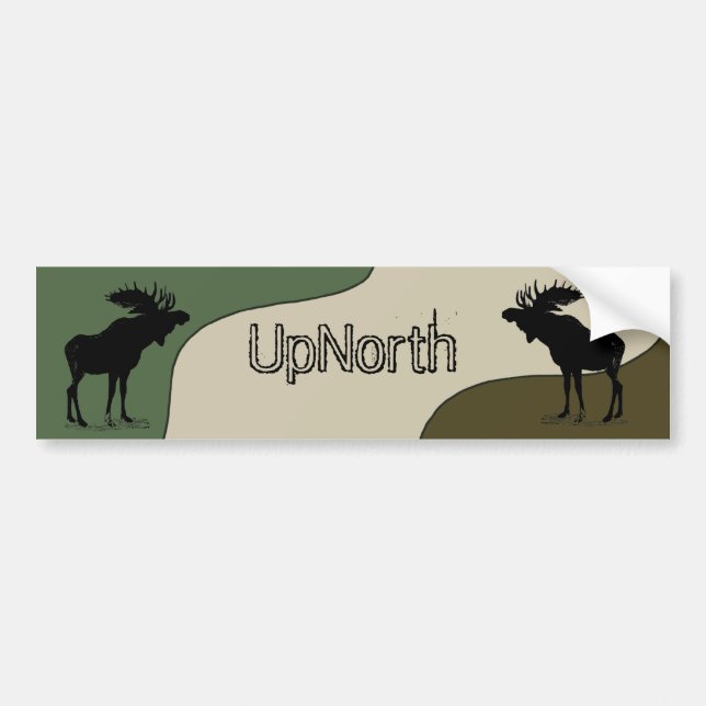 UpNorth Moose Silhouette Bumper Sticker (Devant)