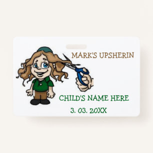 Upsherin I.D Badge Invitation Anniversaire