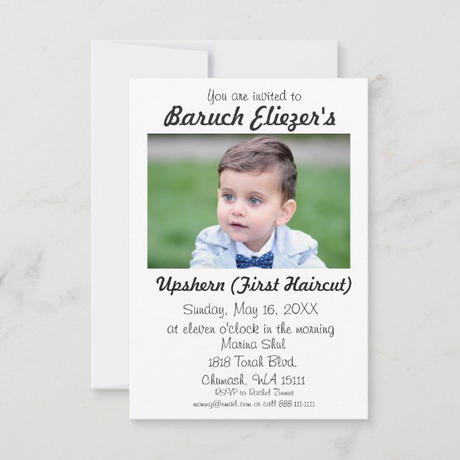 Upshernish Invitation Upsherin Invitations (Devant)