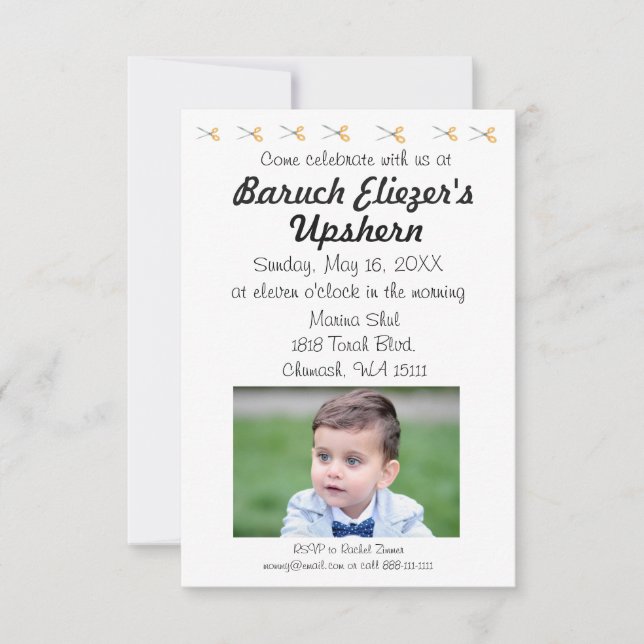 Upshernish Invitation Upsherin Invitations (Devant)