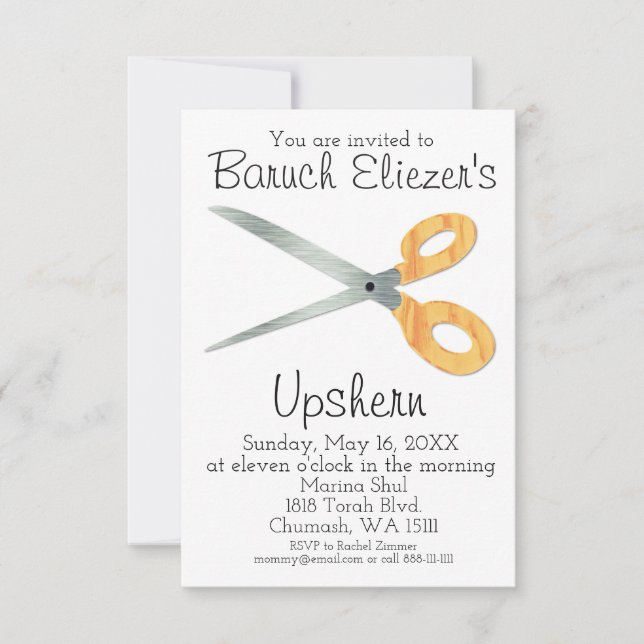 Upshernish Invitation Upsherin Invitations (Devant)