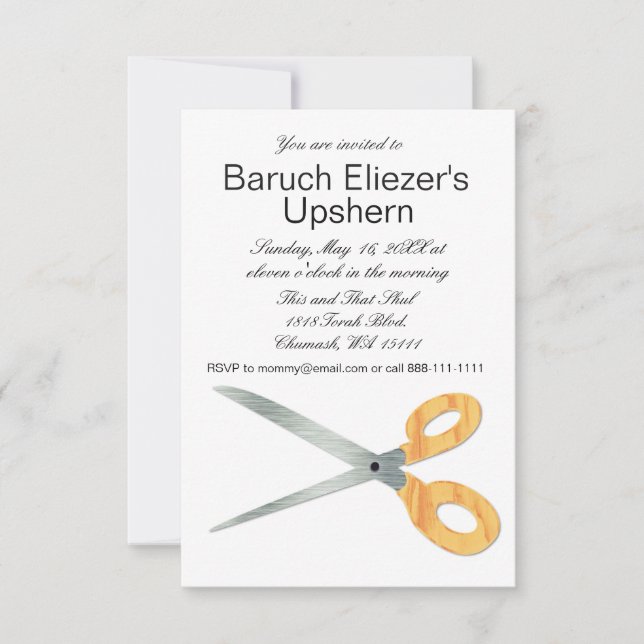 Upshernish Invitation Upsherin Invitations (Devant)